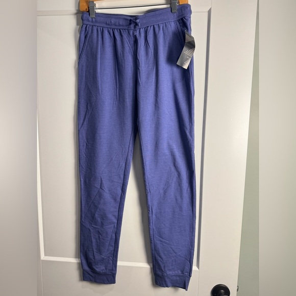 Zella Blue Track Pants with Elastic Waistband joggers back zip pocket - Picture 2 of 7